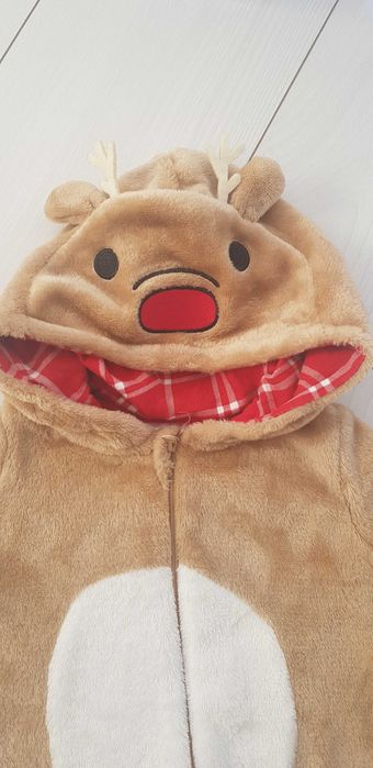 Pajac na Boże Narodzenie świąteczny renifer r.74