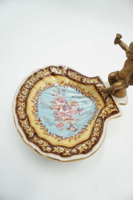 PATERKA mydelniczka porcelana z brązem