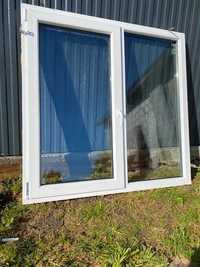 Okna plastikowe dwuszybowe białe 4szt. 142x146