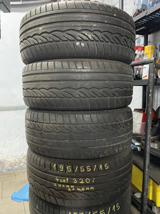 Komplet opon letnich Dunlop 195/55/15 6mm 4.6mm Promocja!