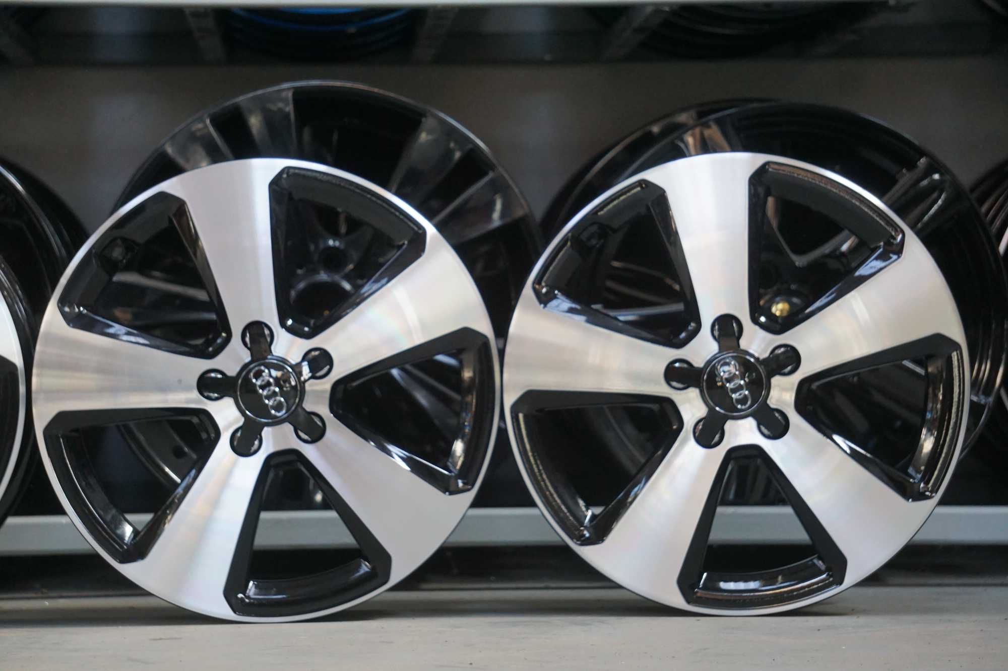 Alufelgi Audi 6Jx17" et48 5x112 cb57,1mm czarne i cnc, duzy dekiel