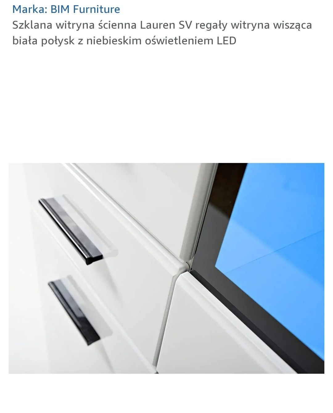 Witryna komoda szafka szklana biały połysk