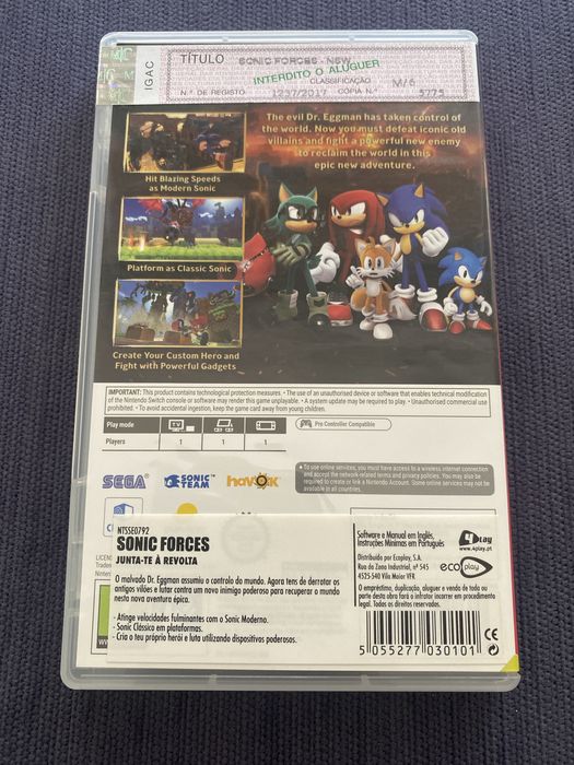 Jogo Sonic Forces Nintendo Switch Usado