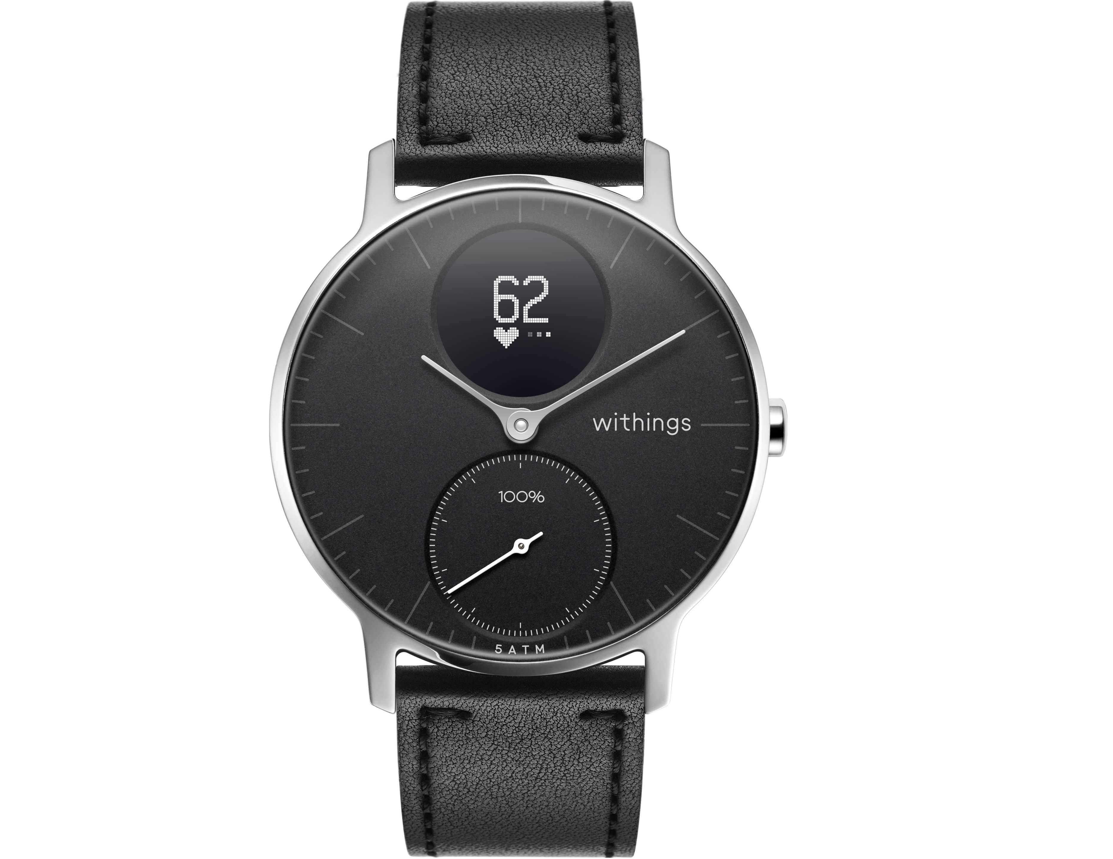 Smartwatch hybrydowy - Withings Steel HR 36mm czarny/regular/classic