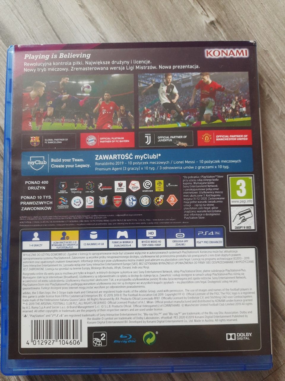 Gra Pes2020 na ps4