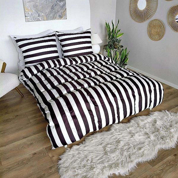 Pościel 140x200 MIKROFIBRA poszewka 70x80 KOMPLET Eusebia Home W PASY