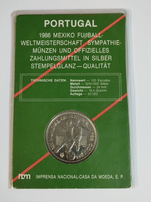 Moeda 100$00 México 86 / Prata