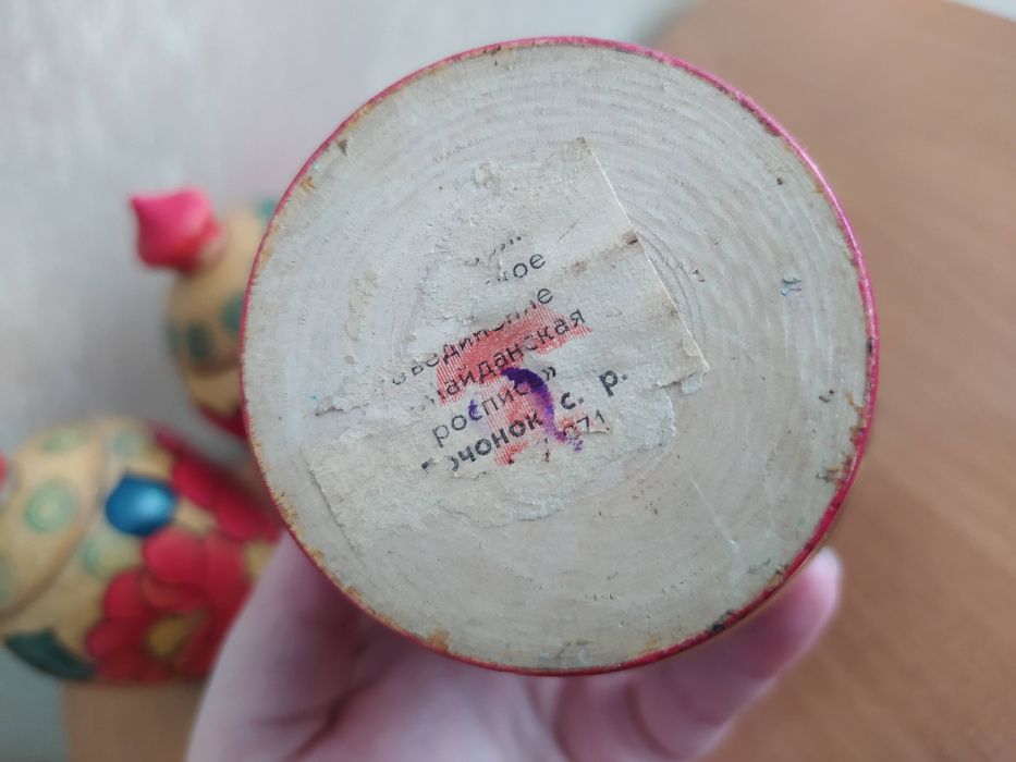 Komplet z Rosji stary Chochłoma drewniane pojemniki