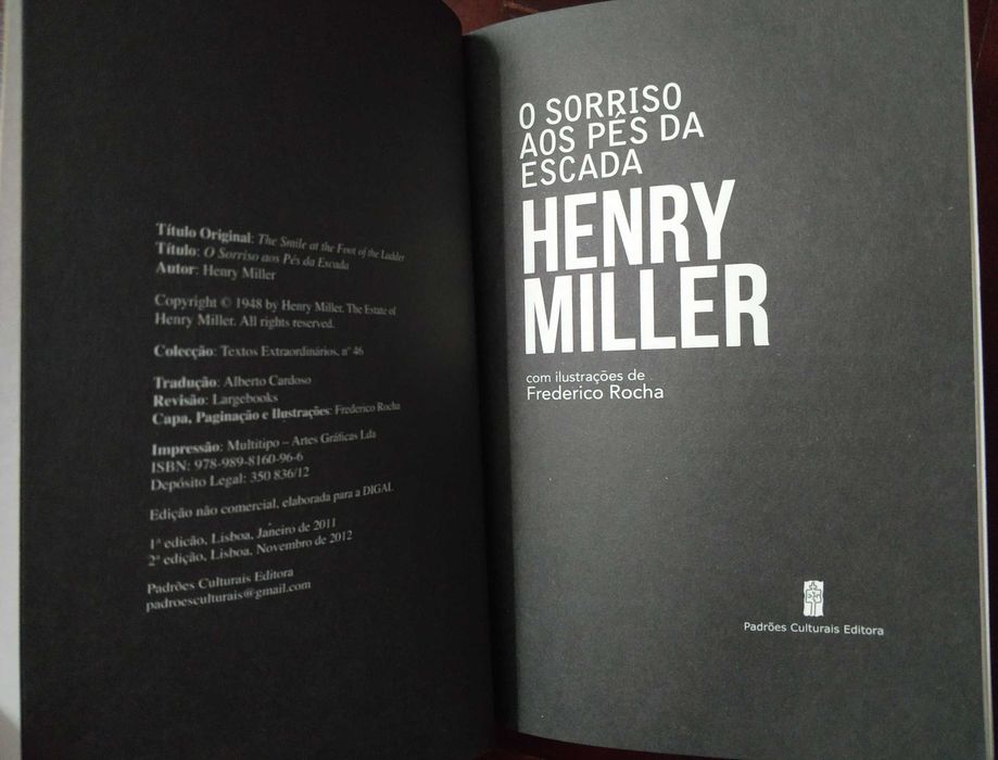 Livro "O Sorriso aos Pés da Escada" - Henry Miller