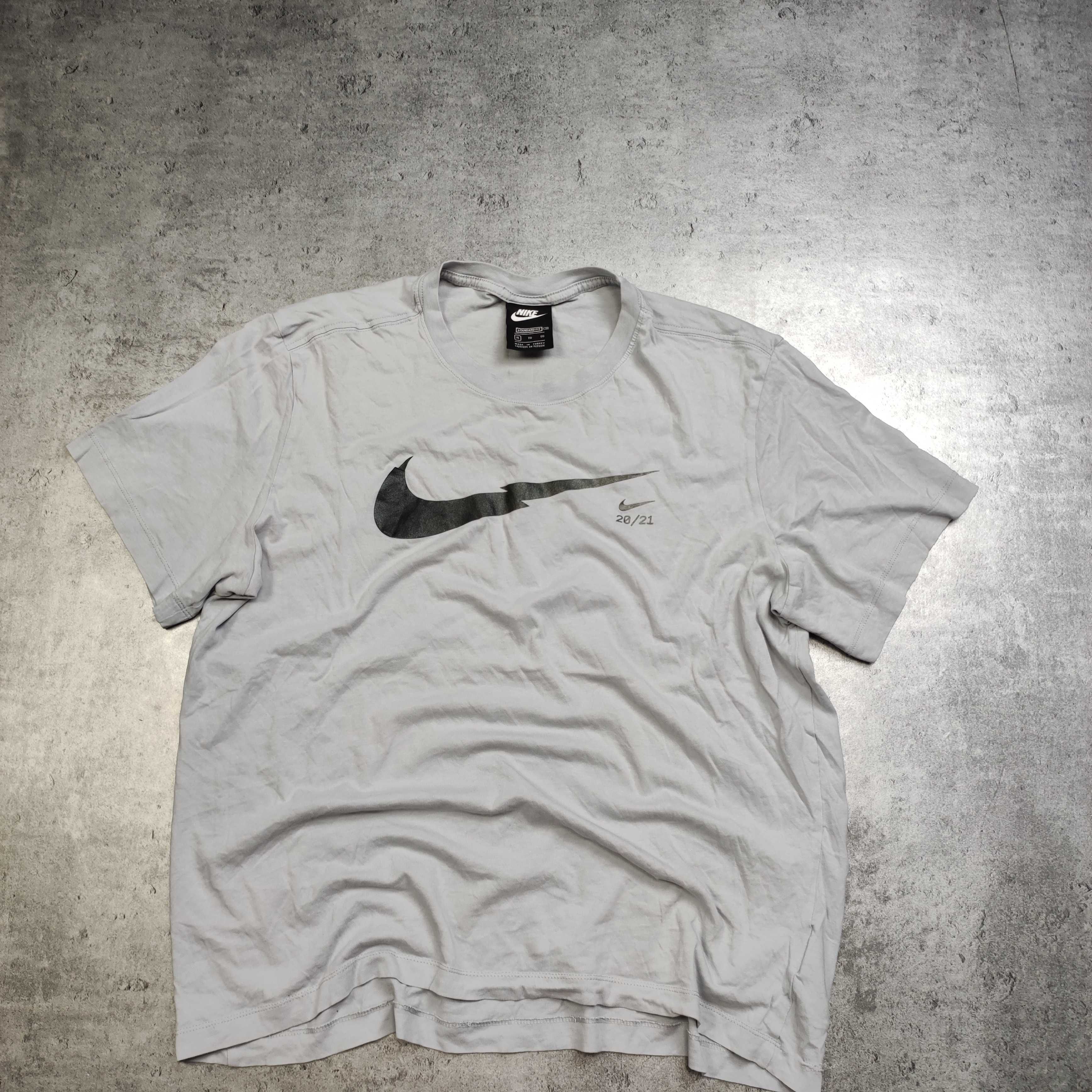 MĘSKA Koszulka Sportowa Bawelna Lekka Duże Logo Swoosh Glitch Nike