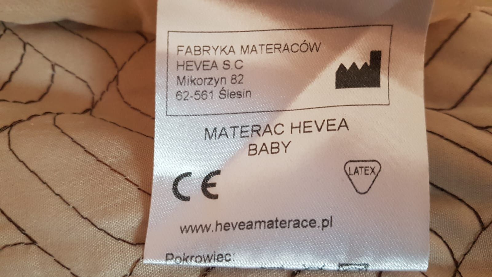 Materac 120x60 cm Hevea Baby lateks 7 cm