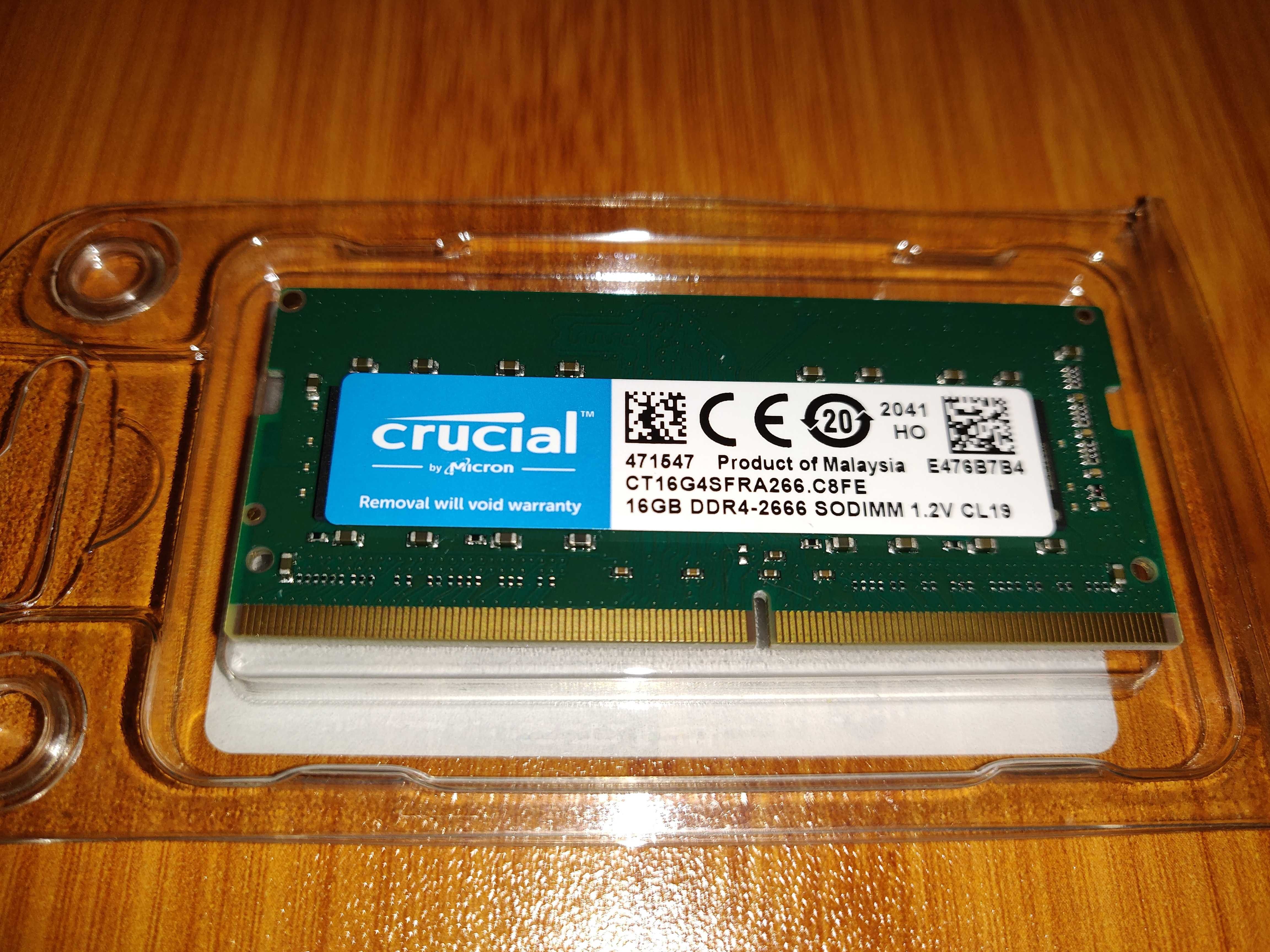 Память для ноутбуков (новая) Crucial 16 GB SO-DIMM DDR4 (Malaysia)