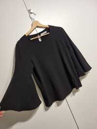Bluzka oversize 36 S elegancka czarna szerokie rękawy Pieces moda