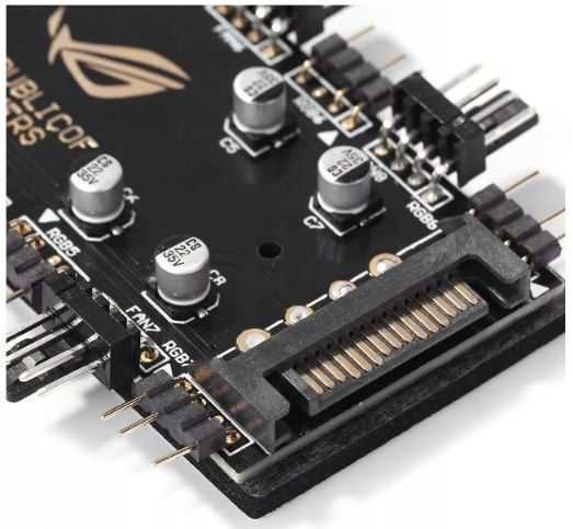 Rozdzielacz aRGB+PWM Hub na 8 wentylatorów Sterownik obrotów WS2812B