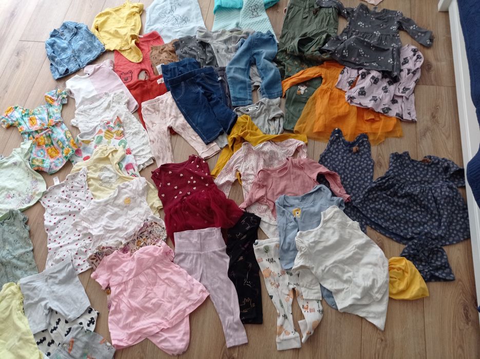 Mega paka ubrań 74/80 dla dziewczynki wiosna lato