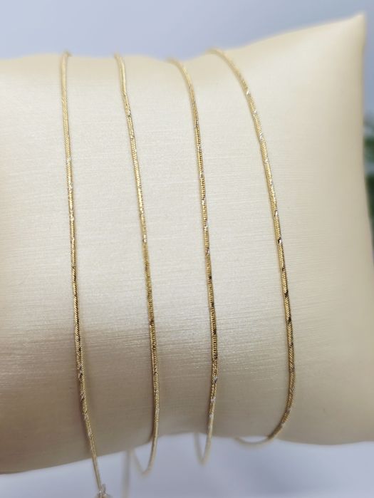 Złoty łańcuszek splot żmijka próba 585 14k