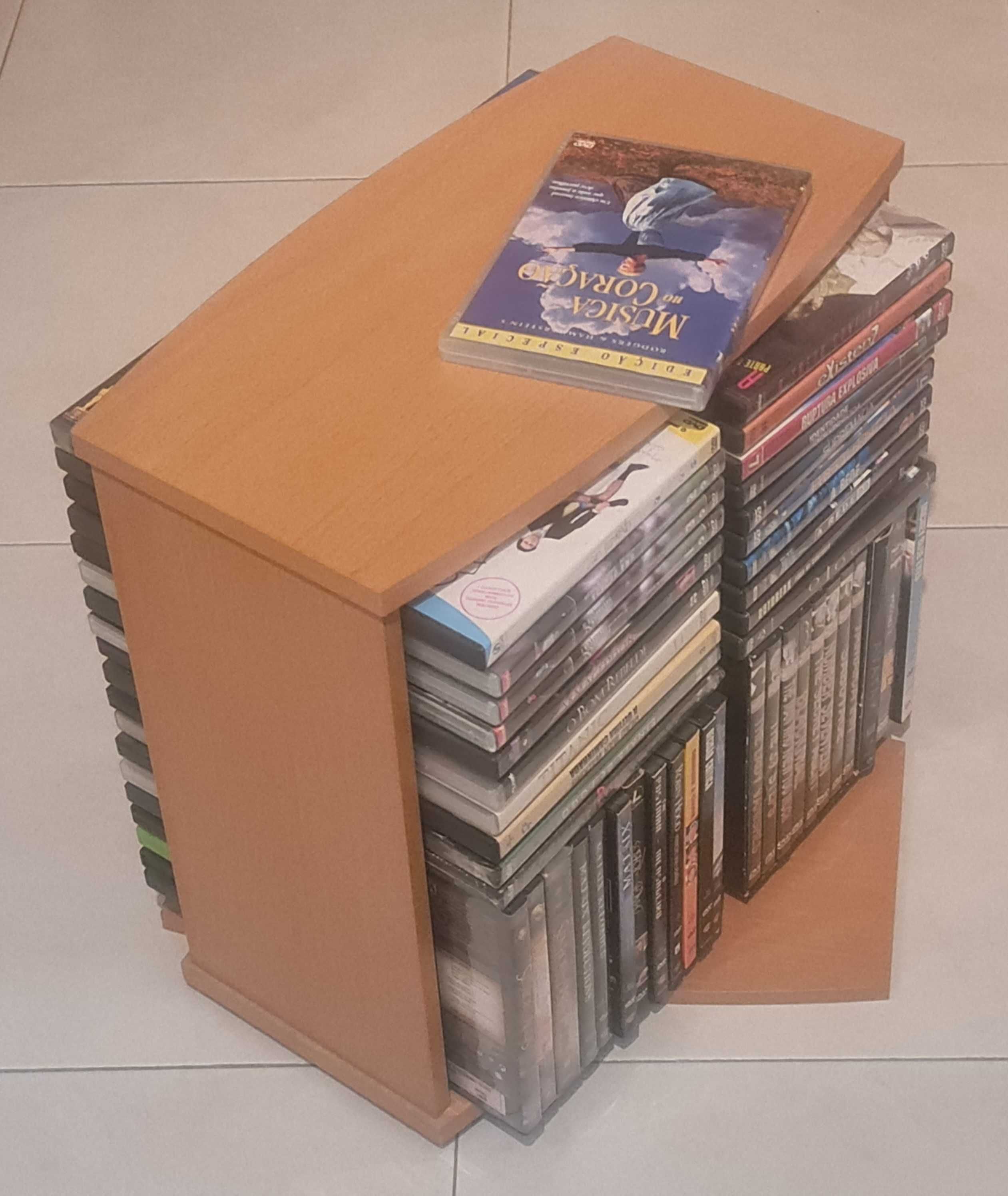 Arquivador para 80 DVD em madeira