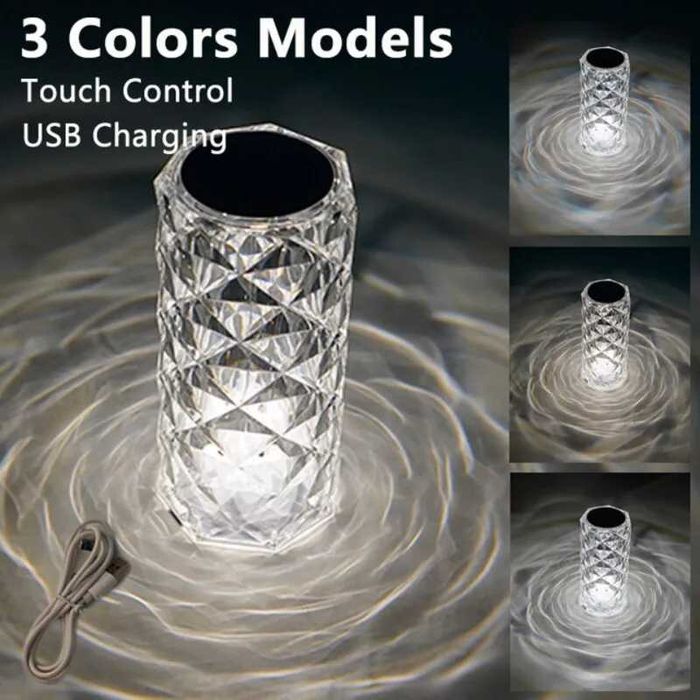 Lampka LED - Diamentowa na USB / Projektor LED / 3 Tryby Świecenia