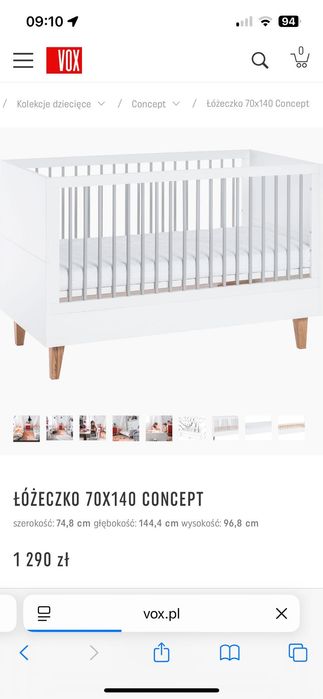 Łóżeczko dziecięce VOX + materac