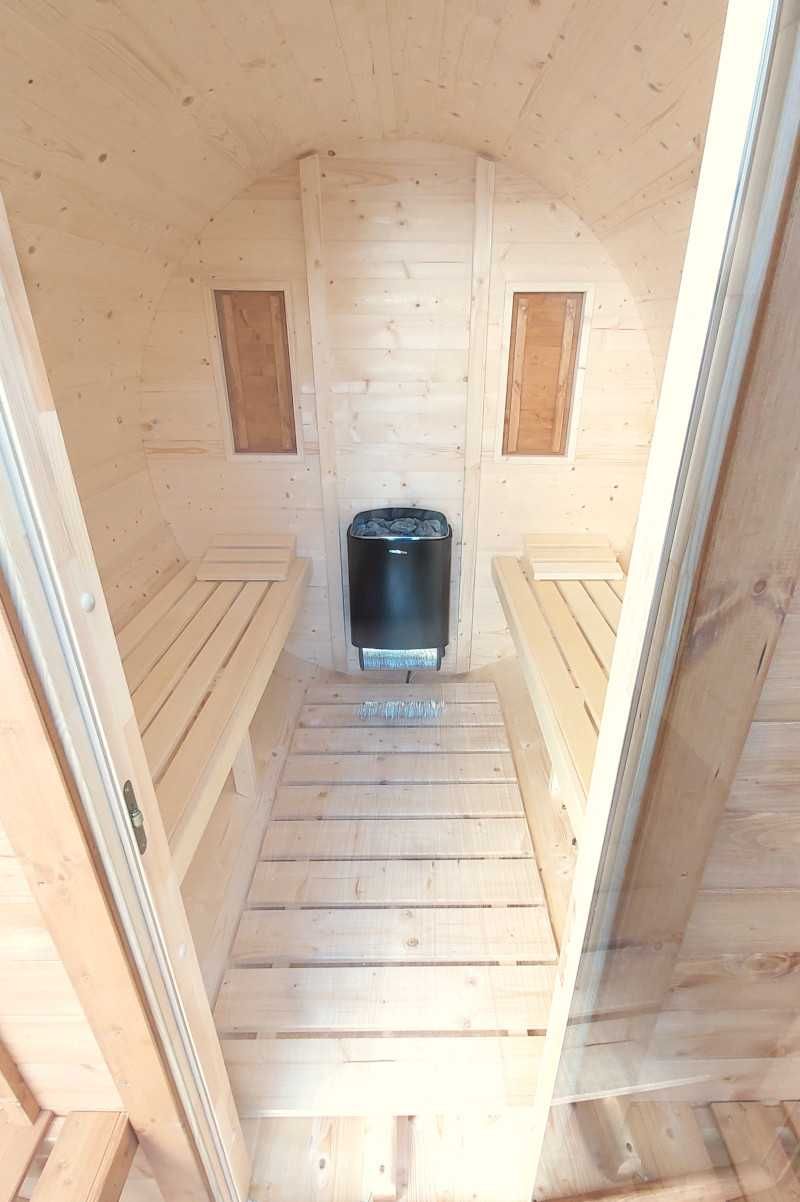 Sauna Ogrodowa beczka 250cm Piec elektryczny 9kW