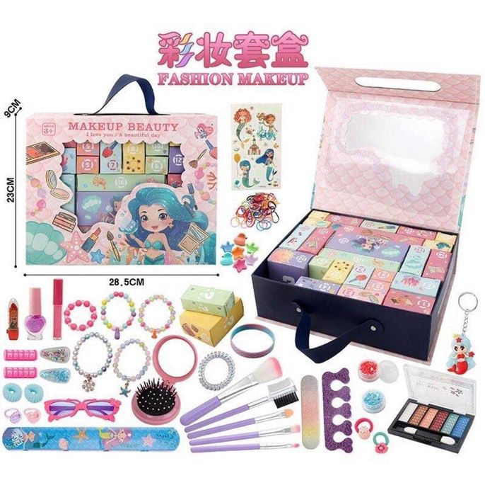 Адвент-календар для дівчинки, 26 коробочок (гребінець, косметика)