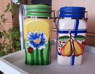 Ceramiczne pojemniki kuchenne do żywności folk boho hippie folk Nowe