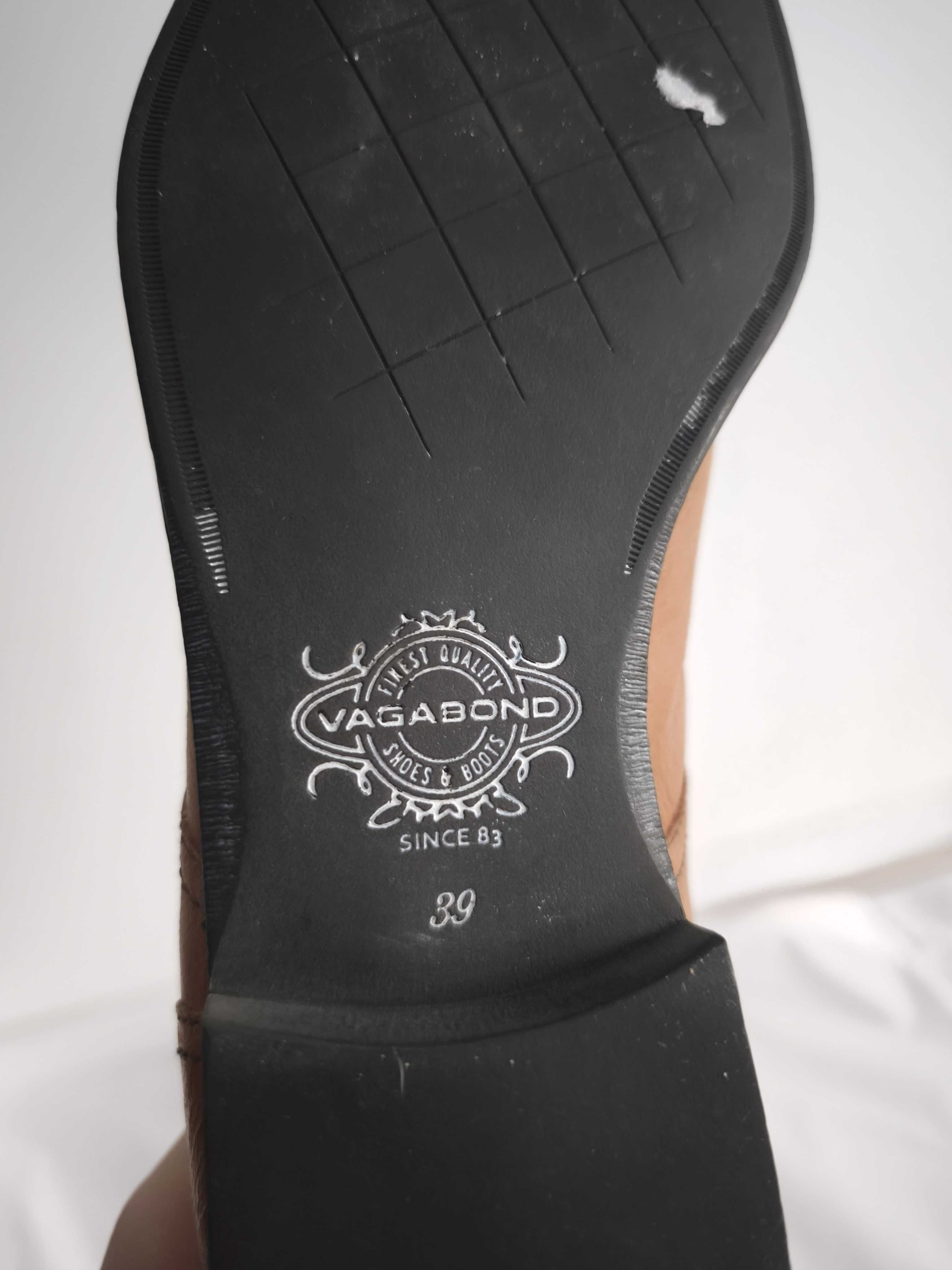 Vagabond skórzane loafersy damskie 39 brązowe półbuty
