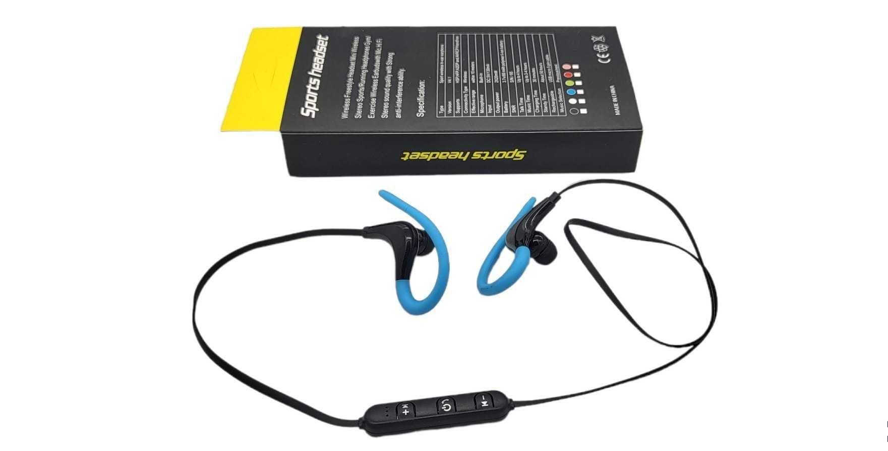 Słuchawki sportowe bezprzewodowe BLUETOOTH +kabel micro USB