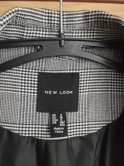 Marynarka żakiet damski szary w kratę