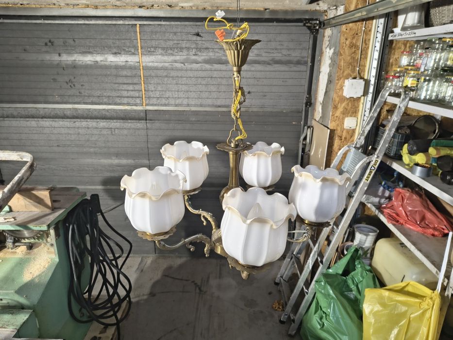 Żyrandol lampa mosiądz