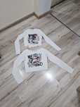 Top biały Bershka, biała bluzka, t-shirt z długim rękawem