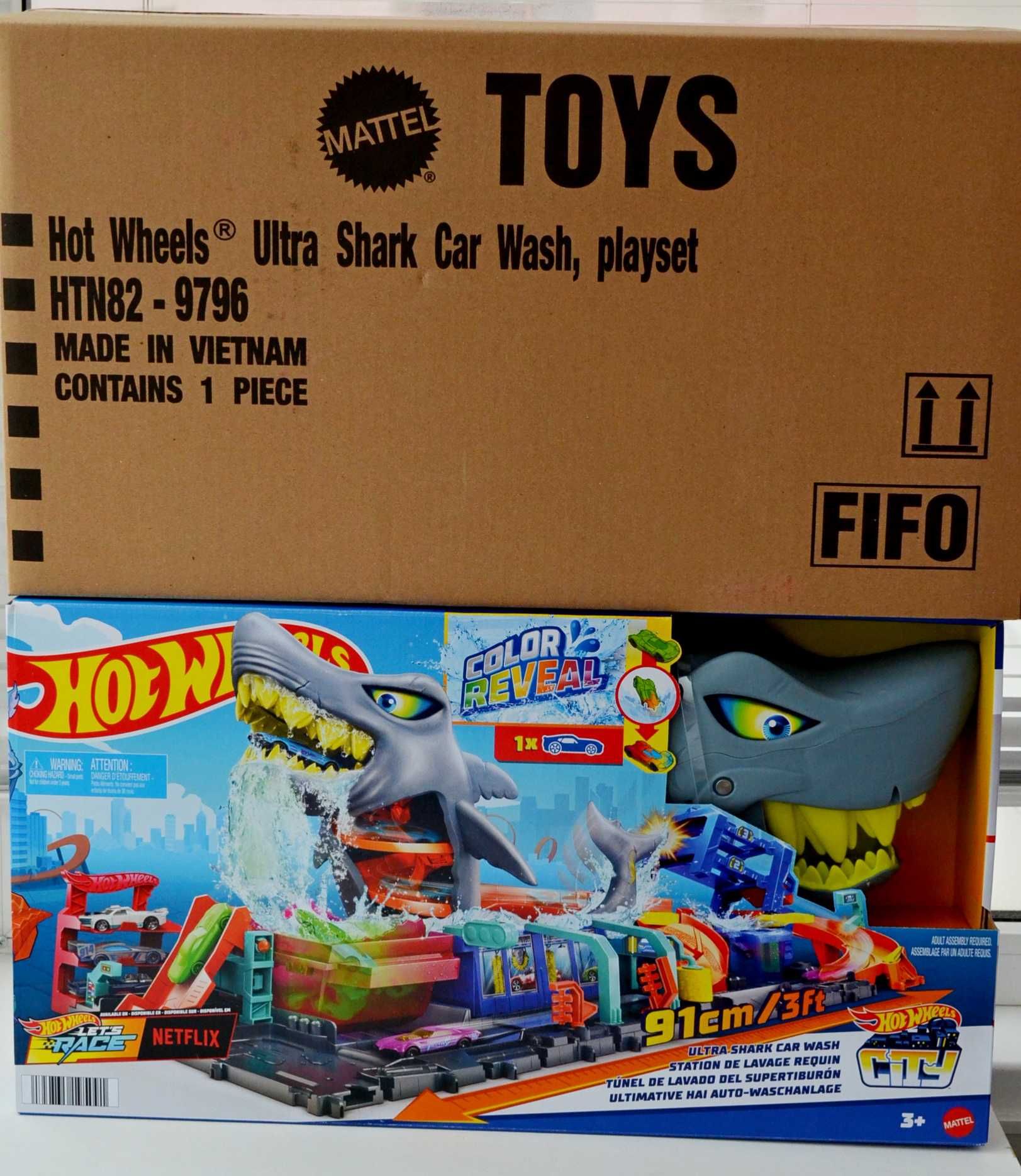 Автомийка Hot Wheels City Ultra Shark Car Wash акула атака акули мойка