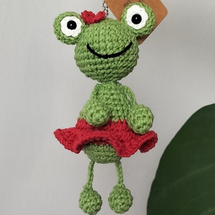 Żabka, brelok, zawieszka do kluczy, do plecaka, do torby