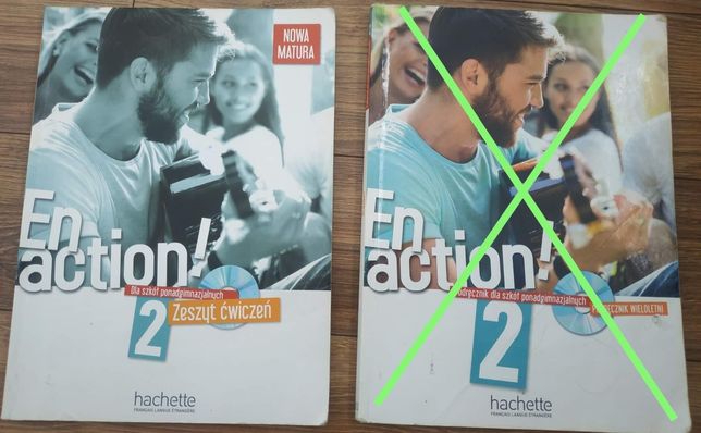 Podręcznik i zeszyt ćwiczeń do języka francuskiego " En action 2"