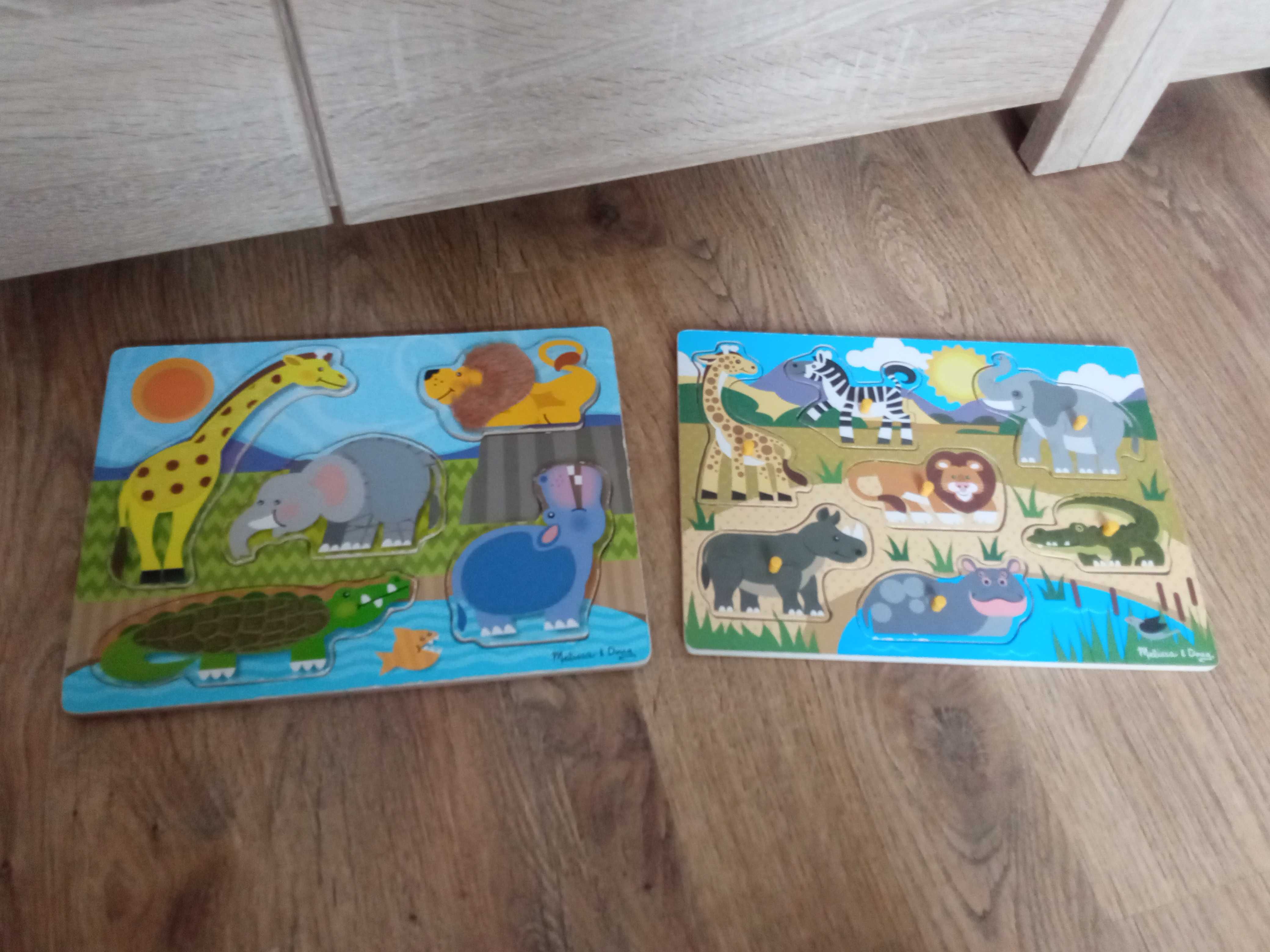 Puzzle Zwierzęta ZOO + Drewniane Puzzle układanka Zwierzęta Safari