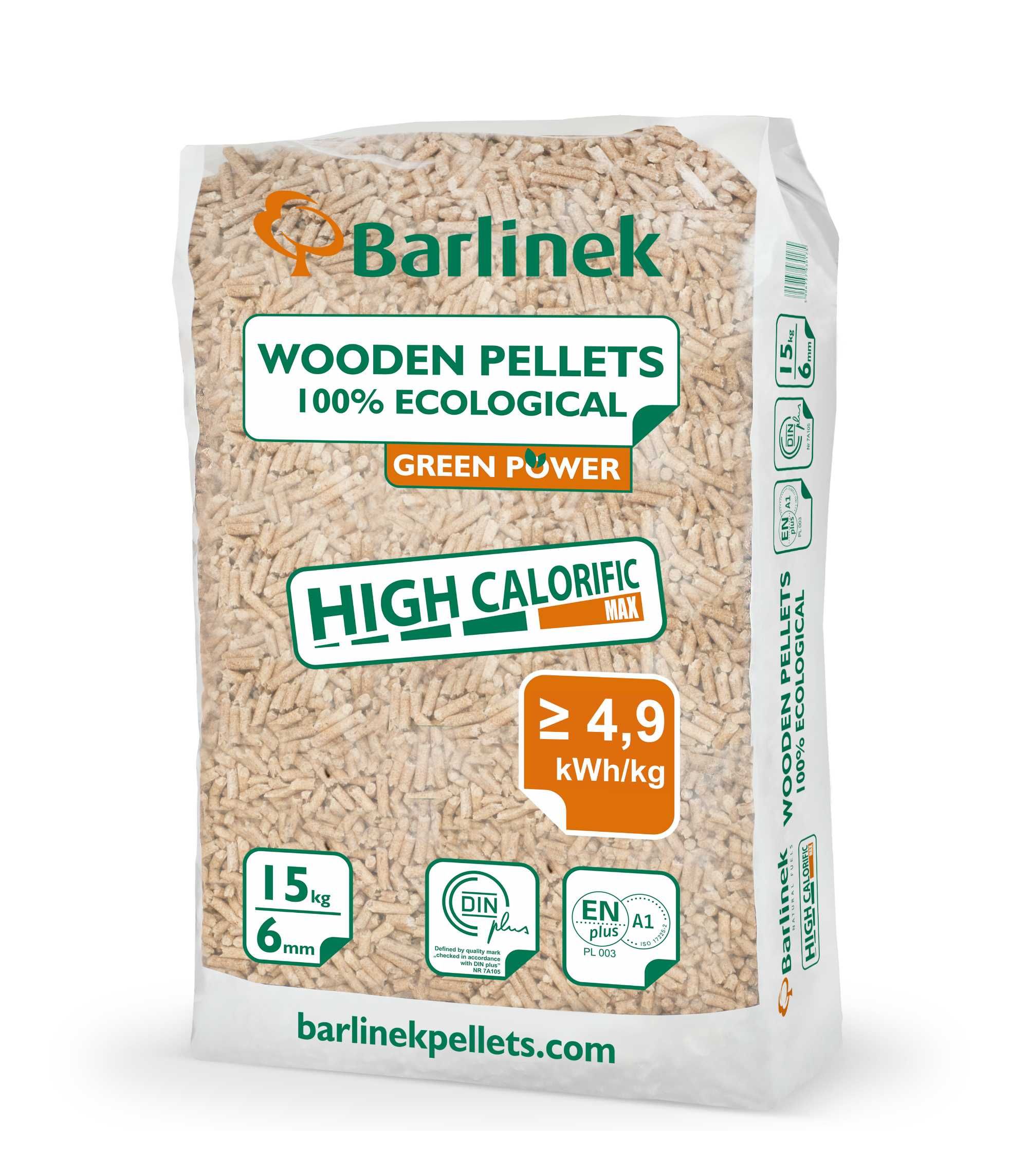 Pellet drzewny BARLINEK 6mm DIN Plus , EN Plus POLSKI PRODUCENT