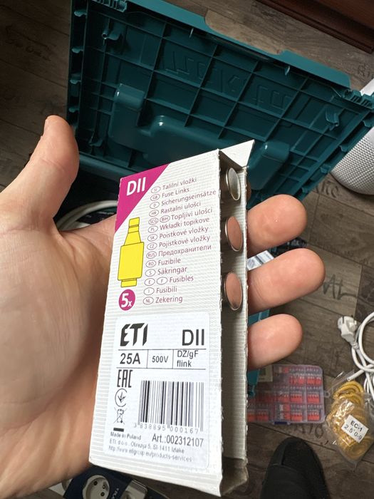 Bezpieczniki b10 b16 RCD zestaw