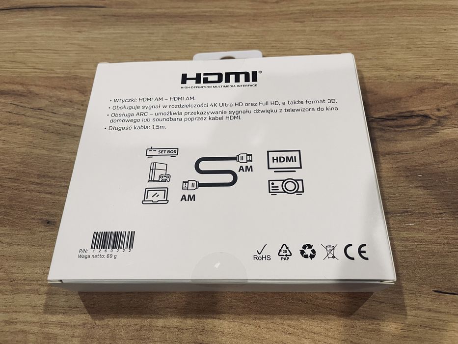 Kabel HDMI 4K 3D 1,5m XLine NOWY!