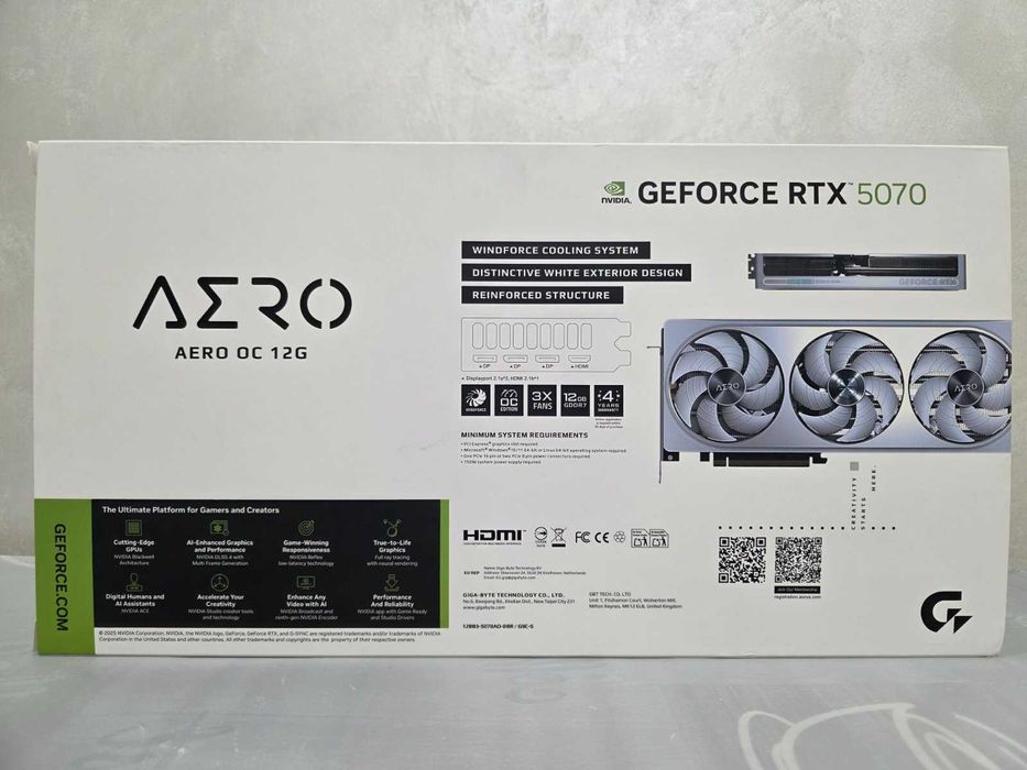 Відеокарта GeForce RTX 5070 AERO OC 12288MB Gigabyte