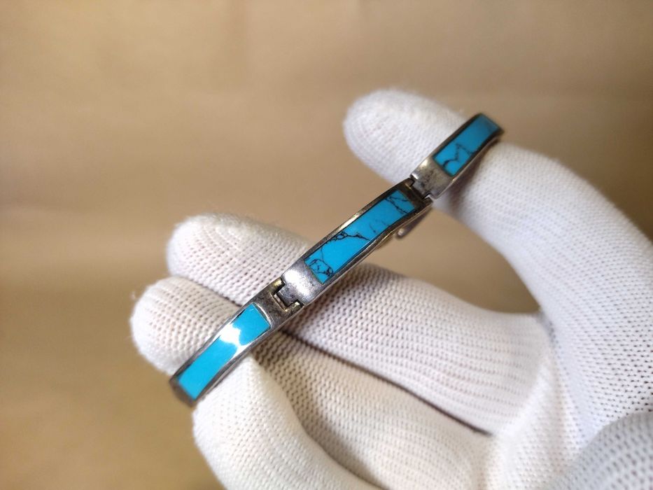 Серебряный браслет Бирюза, браслет бирюза, браслет голубой камень