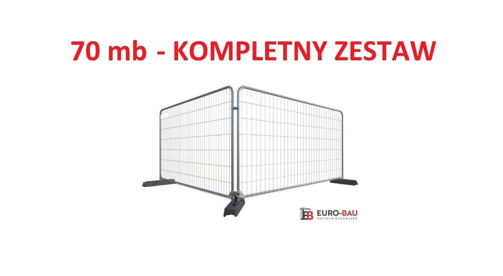 Ogrodzenie budowlane tymczasowe przestawne panel ażurowy owalny ZESTAW