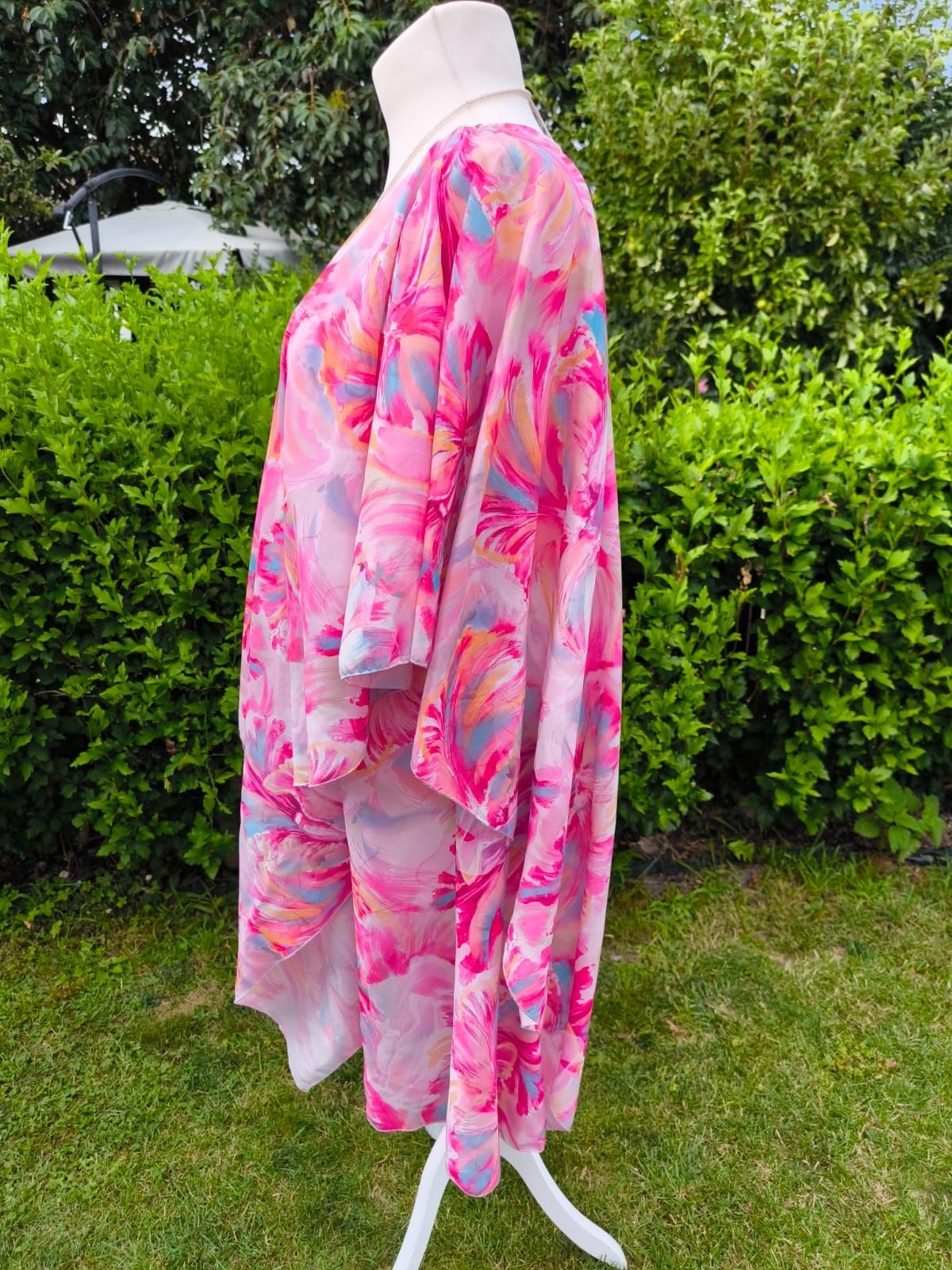 Sukienka różowa Boho zwiewna włoska roz L-xxl