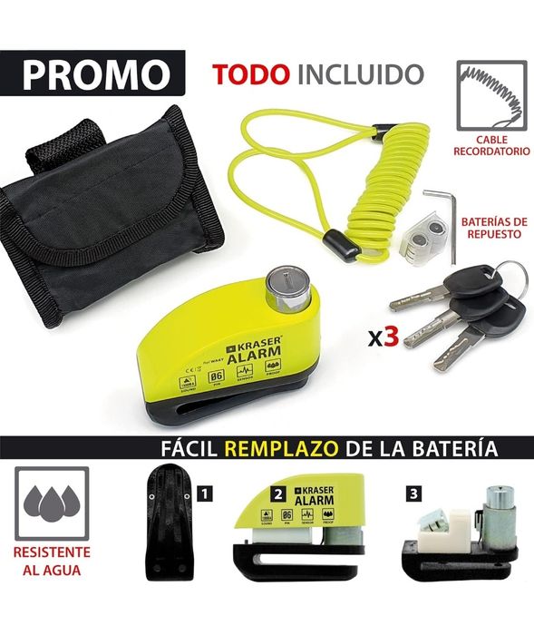 Cadeado disco com alarme