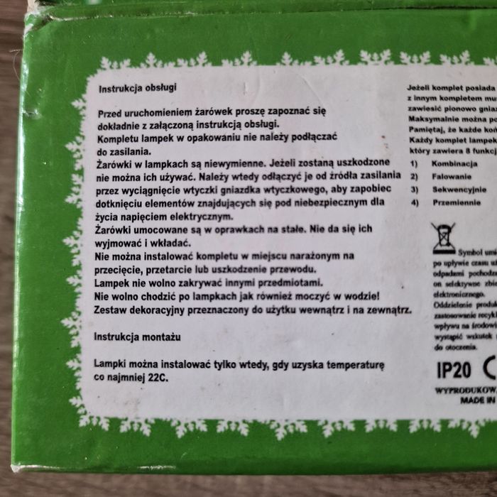 Nowe Lampki choinkowe Led kolorowe 13 metrów + 1,5 dodatkowego kabla
