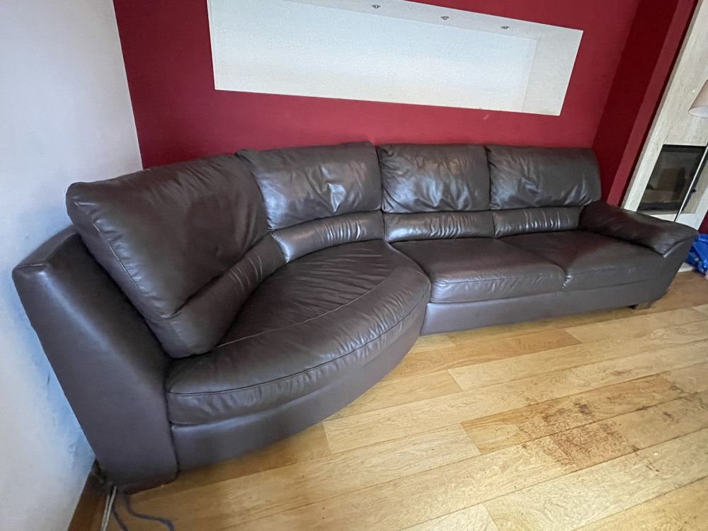 Komplet skórzany Natuzzi (sofa, fotel, pufa)