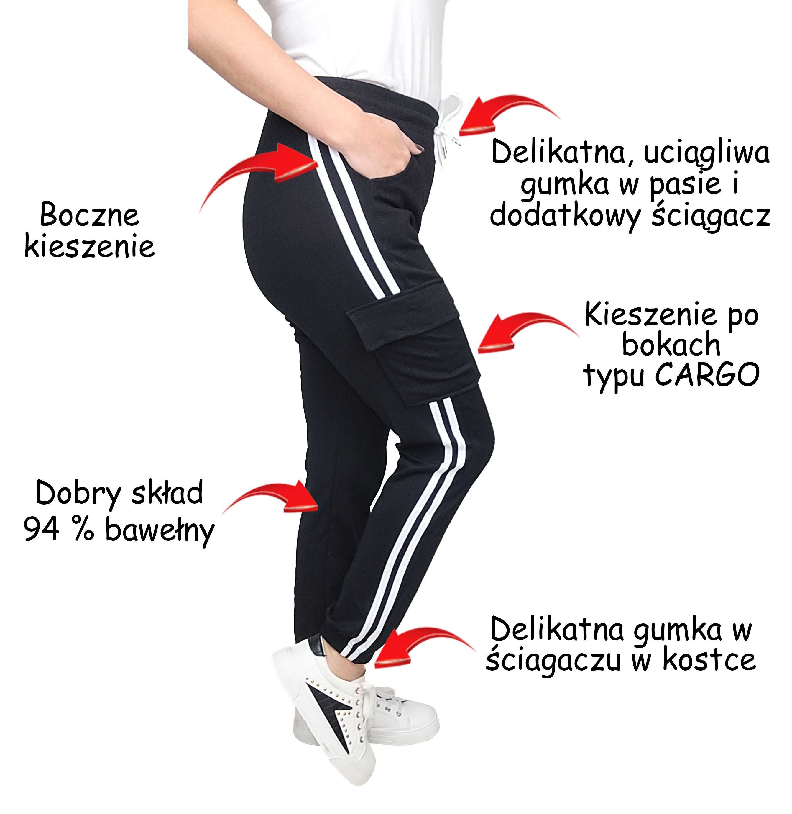 CARGO damskie spodnie bojówki dresy joggery TU KUPUJESZ GRAFIT r. L/XL