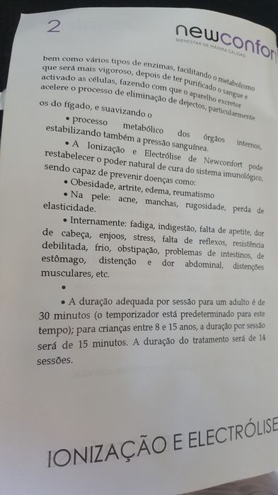 ionizador para purificar o corpo
