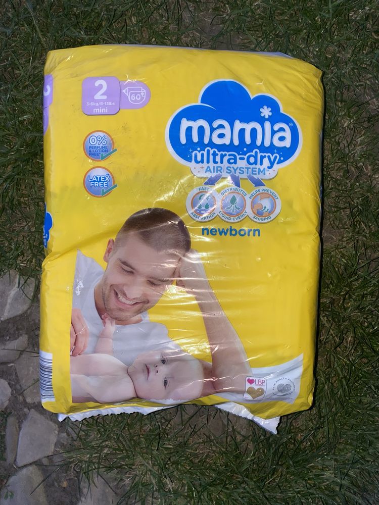 Підгузники Mamia ultra dry 2 (3-6кг) 60шт