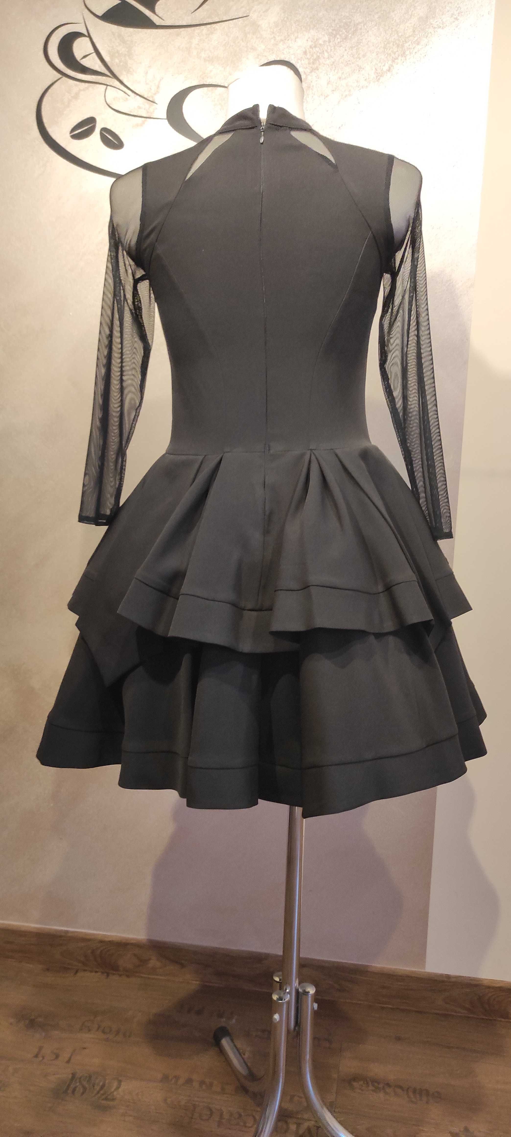 Sukienka czarna Gothic Lolita rozkloszowana rozm.38