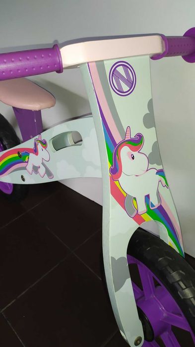 Bicicleta unicórnio sem pedais para crianças de 2 a 5 anos